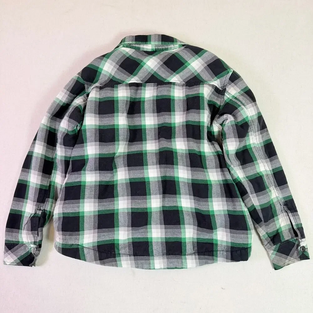 Ocean Pacific Plaid Flannel Sherpa Lined Shirt Jacket Men's M 90s Grunge Surfer